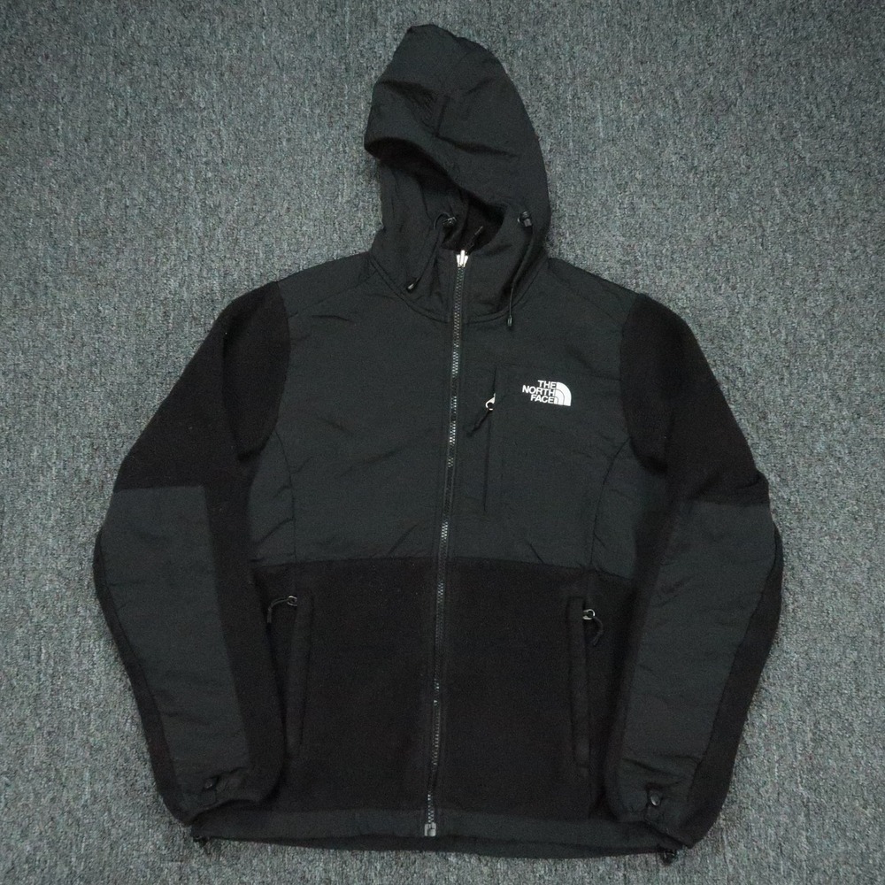 The North Face Jacket Womens Small Black Denali Full Zip Pockets Hooded Polartec